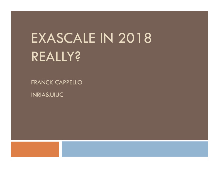 exascale in 2018