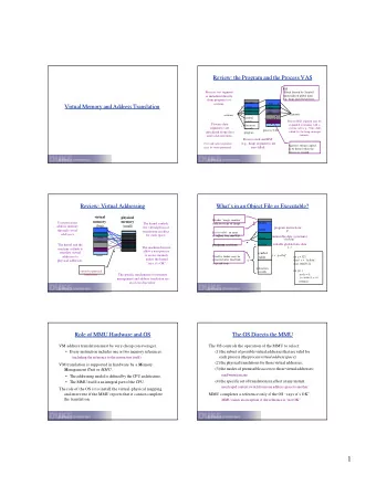 1  The Translation  The Translation Lookaside  Lookaside Buffer (TLB)  Buffer (TLB)  Care and