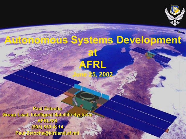 autonomous systems development at afrl