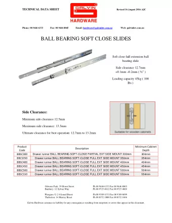 BALL BEAR  RING SOFT CLOSE SLIDES  ES  Soft close fu  full extension ball  beari  aring slide  Side