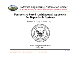 Software Engineering Automation Center  Software Engineering Automation Center  ICSE 2003 Workshop