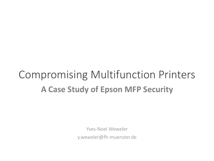 compromising multifunction printers