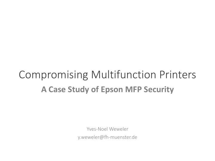 compromising multifunction printers