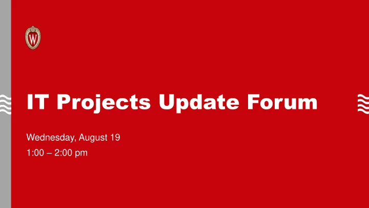 it projects update forum