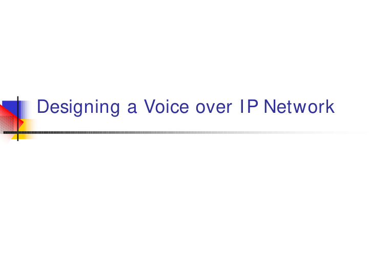 designing a voice over ip network introduction