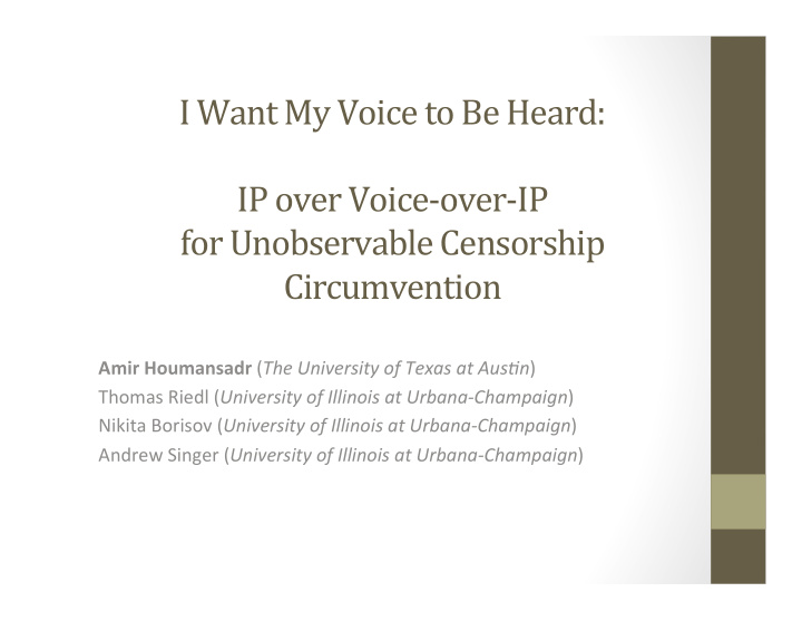 i want my voice to be heard ip over voice over ip