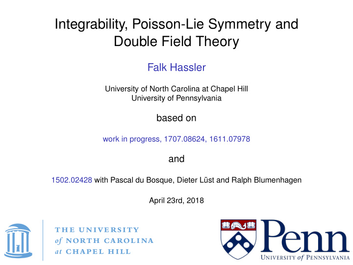 integrability poisson lie symmetry and double field theory
