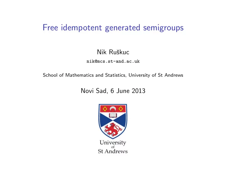free idempotent generated semigroups