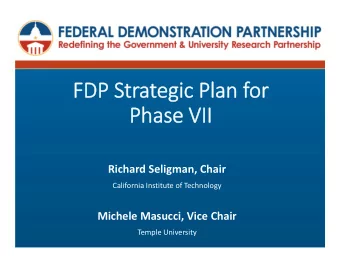 FDP Strategic Plan for  Phase VII  Richard Seligman, Chair  California Institute of Technology