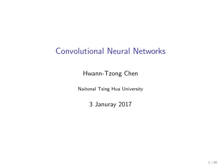 convolutional neural networks