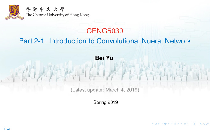 ceng5030 part 2 1 introduction to convolutional nueral