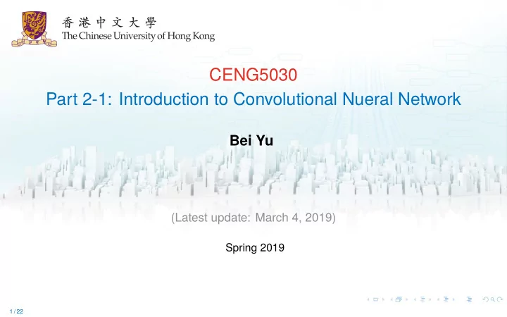 ceng5030 part 2 1 introduction to convolutional nueral