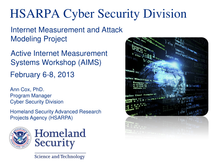 hsarpa cyber security division