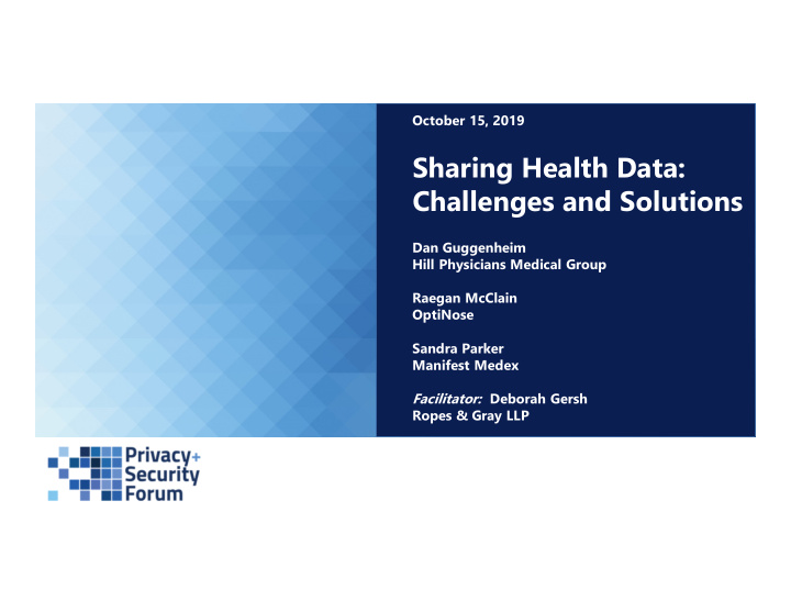 sharing health data challenges and solutions