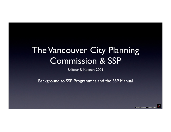 the vancouver city planning commission ssp
