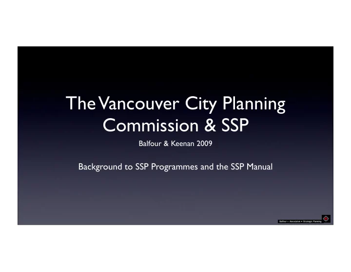 the vancouver city planning commission ssp