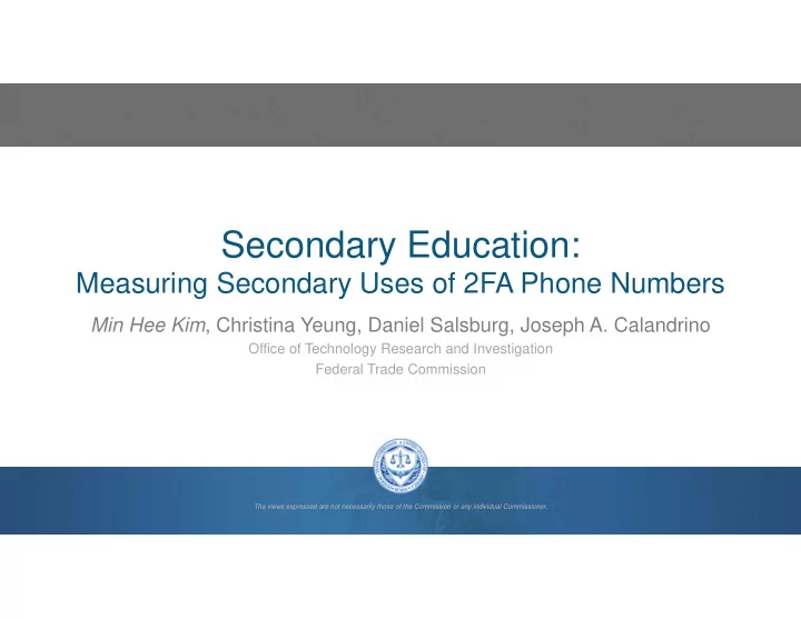 secondary education