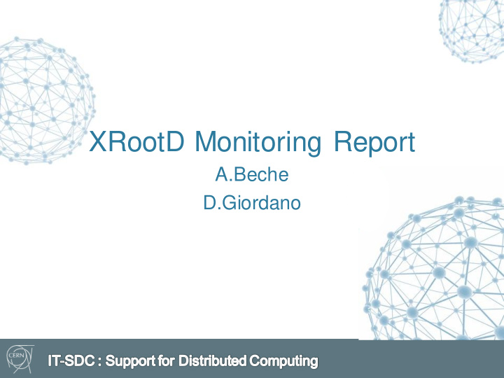 xrootd monitoring report