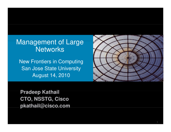 management of large management of large networks