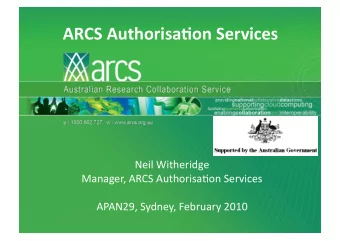 ARCSAuthorisa.onServices  NeilWitheridge