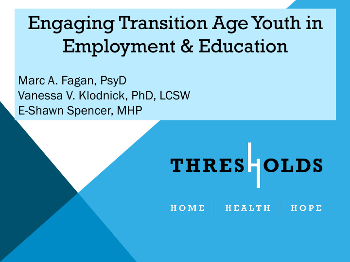 engaging transition age youth in
