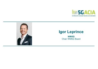 Igor Leprince  WM5G  Chair WM5G Board  5G in the West Midlands  Igor Leprince  22 January 2020