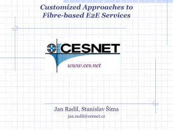 Customized Approaches to  Fibre-based E2E Services  www.ces.net  Jan Radil, Stanislav ma