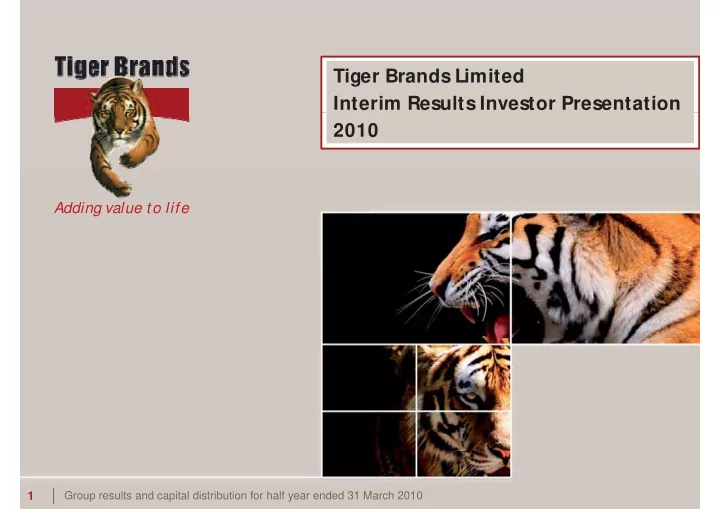 tiger brands limited