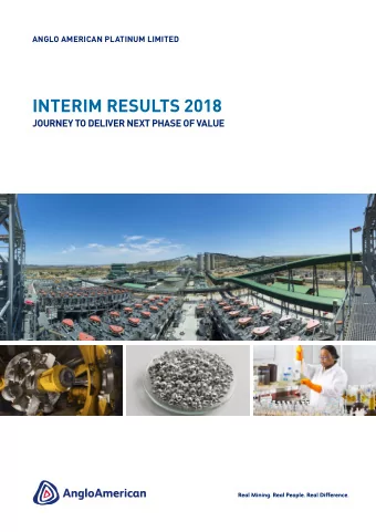 INTERIM RESULTS 2018  JOURNEY TO DELIVER NEXT PHASE OF VALUE  CONTENTS  KEY FEATURES  2  2018