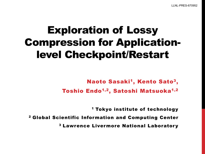exploration of lossy compression for application level