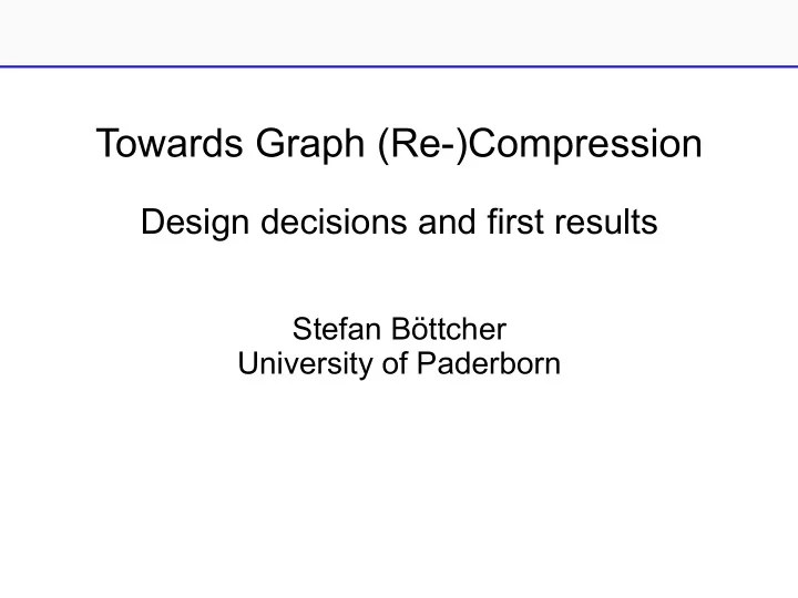why re compression of a compressed graph