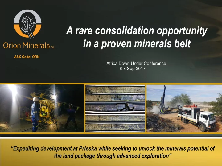 in a proven minerals belt