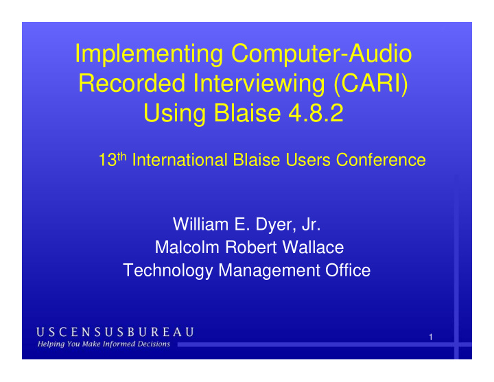 implementing computer audio recorded interviewing cari