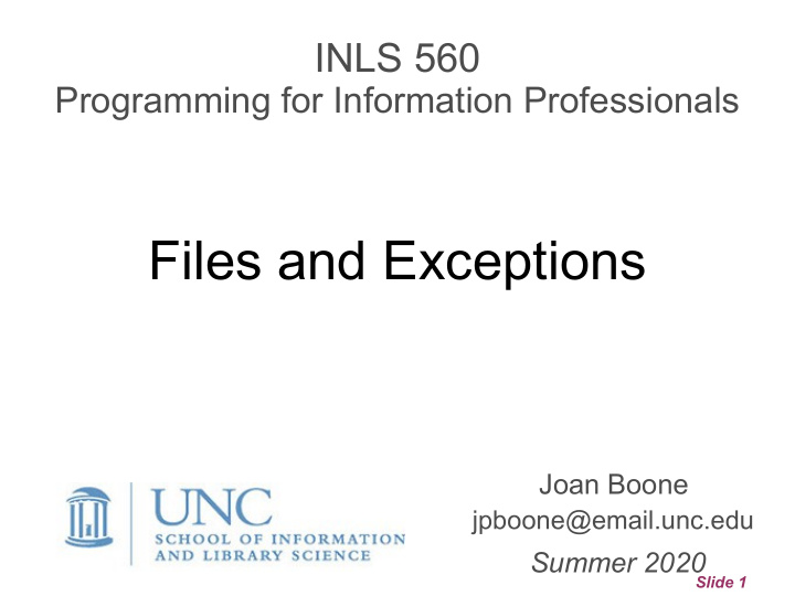 files and exceptions