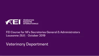 Veterinary Department  FEI Core Values  Our Daily Work  Equine Welfare  Fair Play  Public