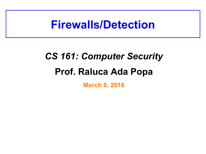 firewalls detection