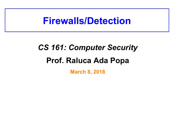 firewalls detection