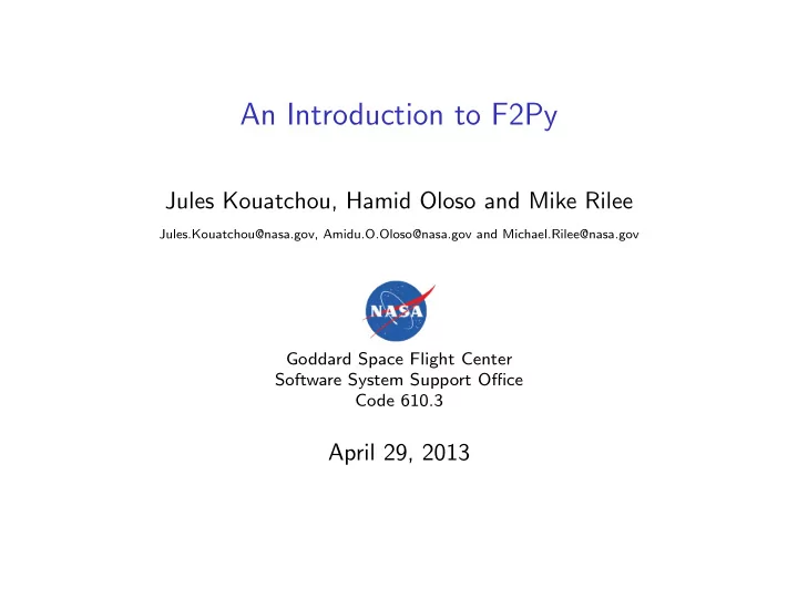 an introduction to f2py