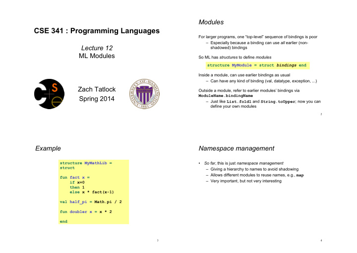 cse 341 programming languages