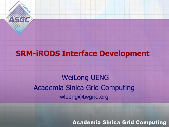 srm irods interface development