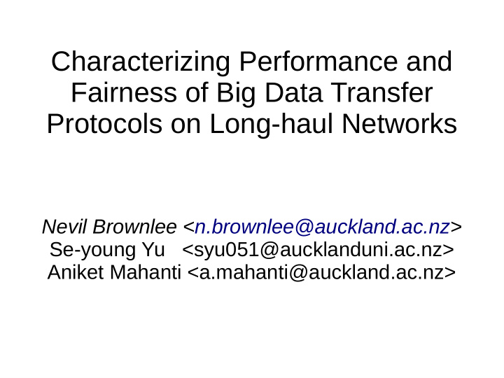 characterizing performance and fairness of big data