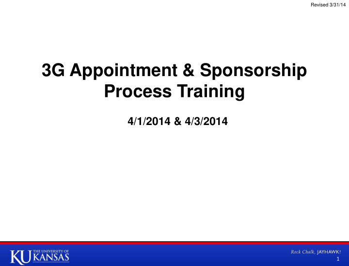 3g appointment sponsorship process training