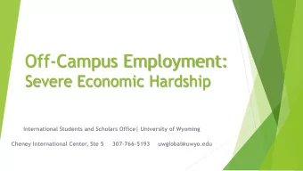 Off-Campus Employment:  Severe Economic Hardship  International Students and Scholars Office|