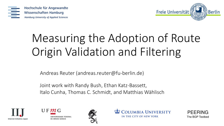 measuring the adoption of route origin validation and