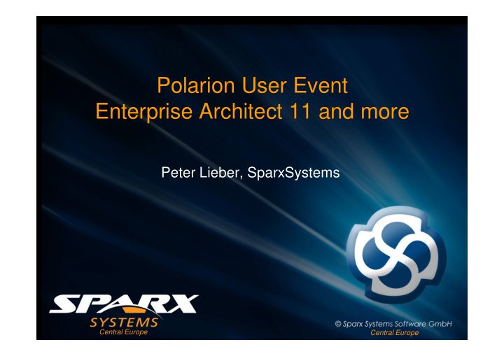 polarion user event enterprise architect 11 and more