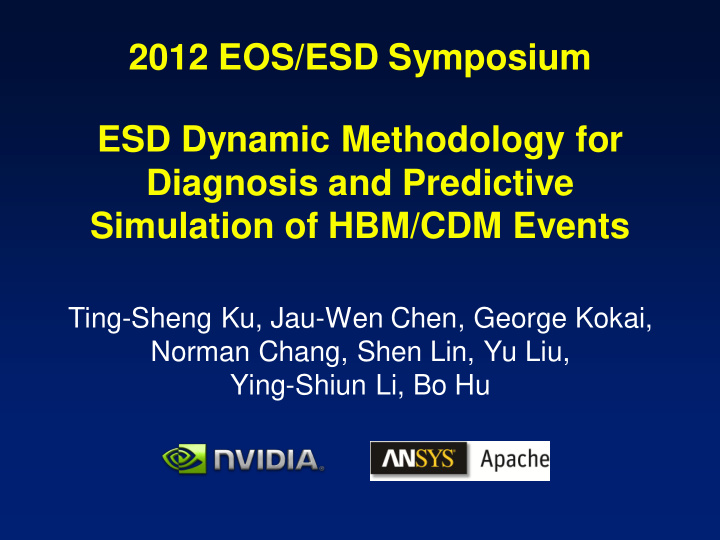2012 eos esd symposium esd dynamic methodology for