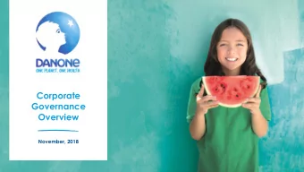 Governance  Overview  November, 2018  I  1 I  Michel LANDEL  Lead Independent Director  Since  Lead