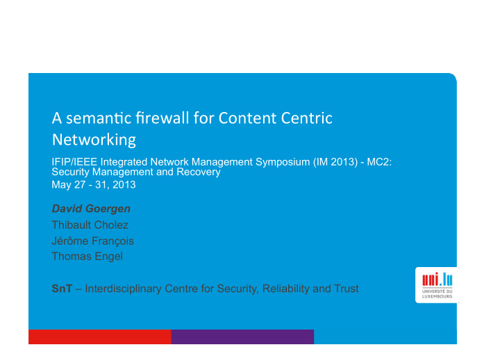 a seman c firewall for content centric networking