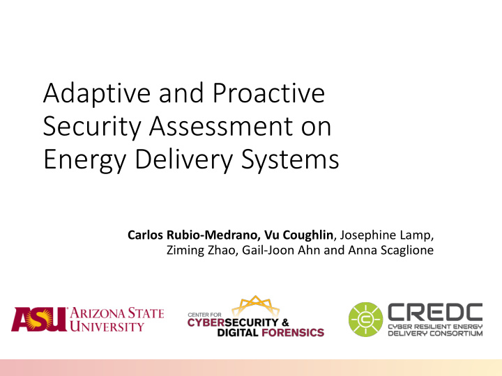 adaptive and proactive security assessment on energy