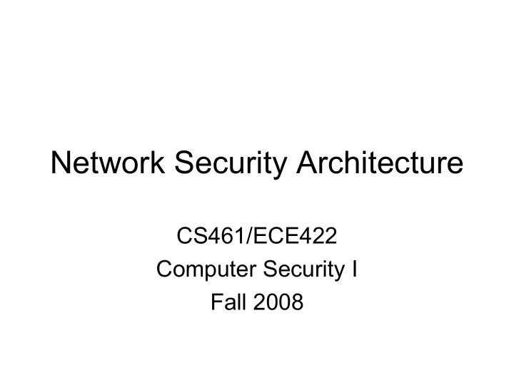 network security architecture